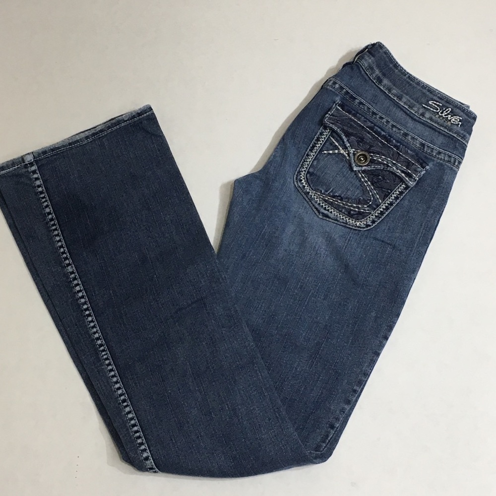 Silver Jeans Boot Cut Med Wash Stretch 26 - Picture 1 of 8